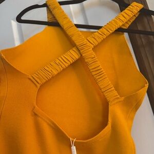 525 America Mustard Dress with beautiful crossed straps detail